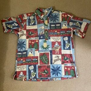 Reyn Spooner Shirt Mens Mele Kalikimaka 2001 Hawaiian Popover Christmas Santa XL